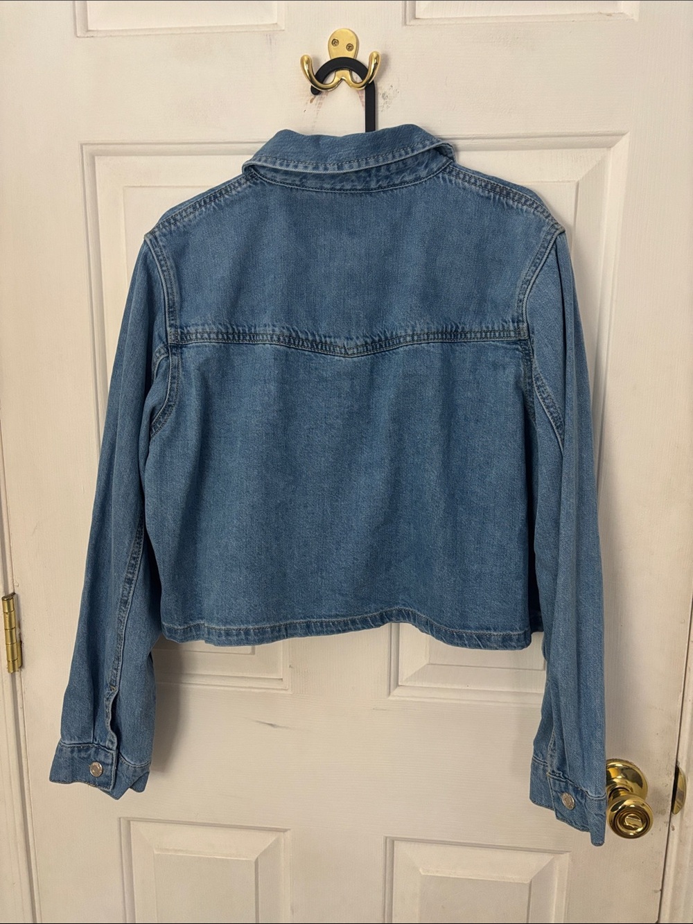 Zara Light Blue Cropped Denim Jacket - Picture 2 of 5